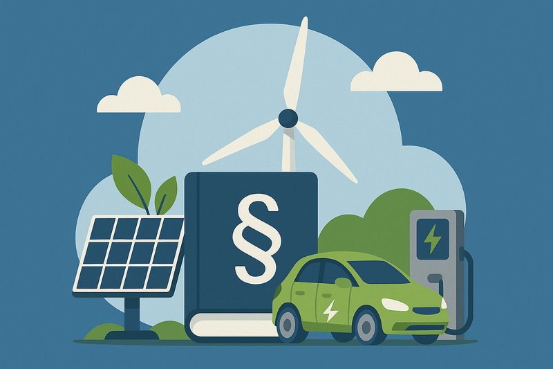 Titelbild zur Veranstaltung Aktuelle Gesetzesänderungen bei Erneuerbaren Energien und E-Mobilität - Online
